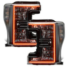 Oracle 17-19 Ford F-250 SD Dynamic Pre-Assembled Headlights - Halogen - Black Edition -