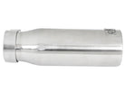 aFe MACH Force-XP 304 SS Sing Wall Pol Exh Tip Univ Exit 3in Inlet x 4in Outlet x 12in L - Clamp On