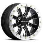 Raceline A71 Mamba 14x7in/4x156 BP/4+4 0mm Offset/110.18mm Bore - Blk & Machined Ring Beadlock Wheel