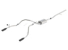 Borla 14 Silv/Sierra 1500 C/B Touring Exh/2.75in in Muffler 2.25inout 4inTIp SS Rear Exit-Blk Chrome
