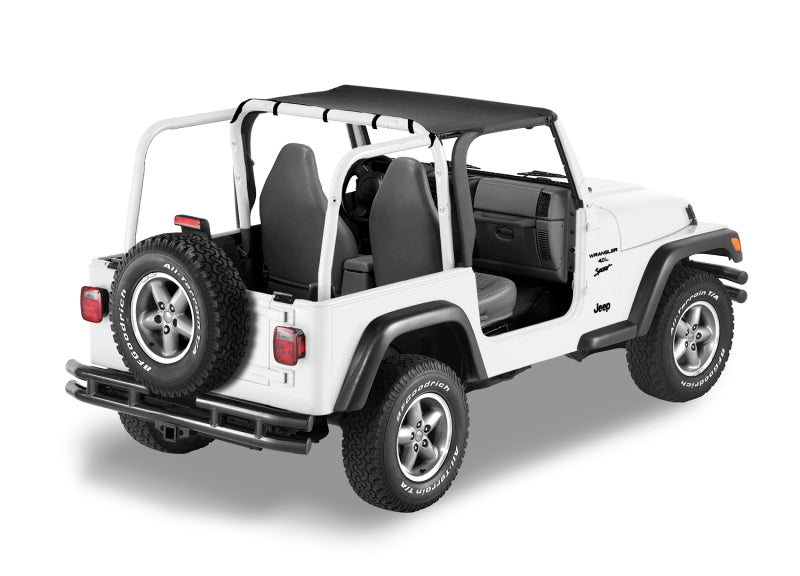 Bestop 97-02 Jeep Wrangler TJ Header Targa Bikini (Black Denim)