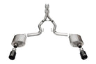 Corsa 24+ Frd Mustang GT- Sport Cat-Back Ex.Sys 3.0in Dual Rear Exit w/4.5in Blk PVD StraightCut Tip