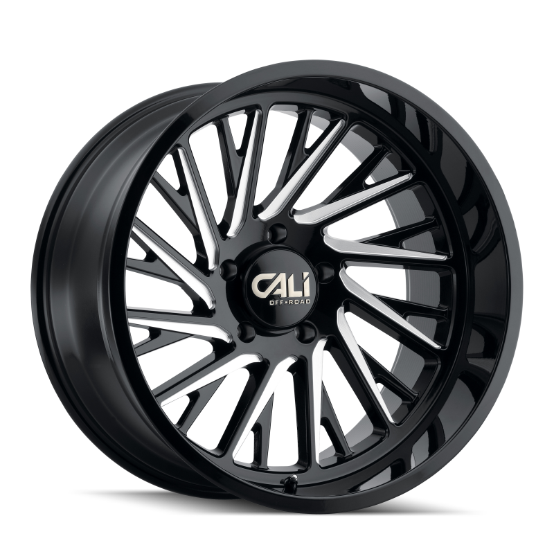 Cali Off-Road 9114 Purge 22x12 / 8x165.1 BP / -51mm Offset / 125.2mm Hub Gloss Black Milled Wheel