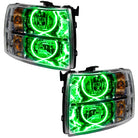 Oracle Lighting 07-13 Chevrolet Silverado Pre-Assembled LED Halo Headlights - Green