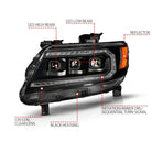 ANZO 15-22 Chevy Colorado Full LED Headlights w/ Initiation (Amber DRL) - Black