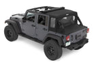 Bestop 07-18 Jeep Wrangler JK 4-Door Halftop Soft Top (Premium Black Twill)