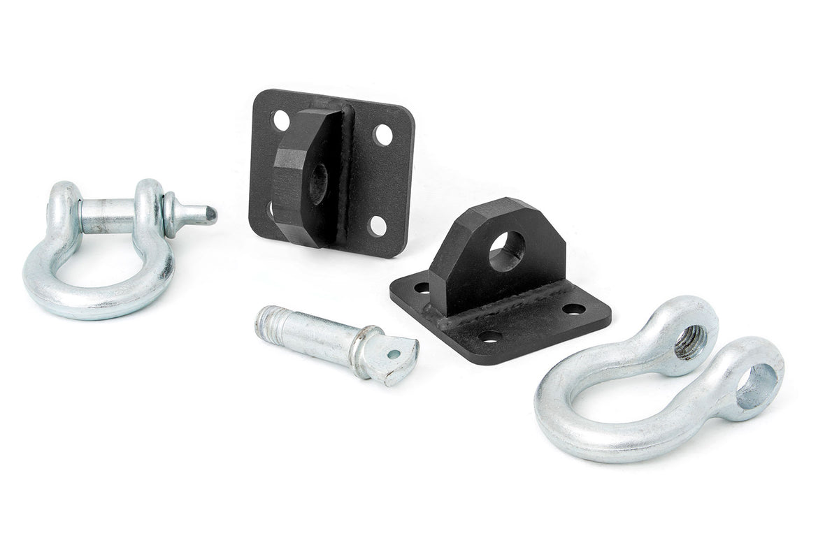 Rough Country  D Ring Shackles and Mounts | TJ Stubby | XJ Winch | Jeep Cherokee XJ (84-01)/Wrangler TJ (97-06)
