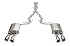 Corsa 24+ Ford Mustang Dark Horse 5.0L 3in Dual Rear Exit Cat-Back w/Twin 4.5in Polish Straight Tip