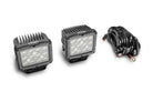 Go Rhino Xplor Bright Series Rectangle SingleLED Spot Light Kit (Surface Mount) 5in. - Blk (Pair)
