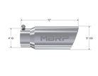 MBRP Universal Tip 5 O.D. Angled Rolled End 4 inlet 12 length