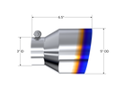 MBRP T304 Stainless Steel Burnt End Angle Cut Exhaust Tip - 3in. ID / 5in. OD / 6.5in. Length