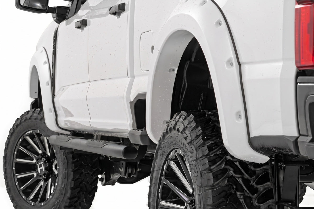 Rough Country Pocket Fender Flares | Z1 Oxford White | Ford F-250/F-350 Super Duty (23-26)