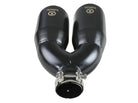 aFe Takeda 2.5in 304 Stainless Steel Clamp-on Exhaust Tip Passenger Side 2.5in Inlet 4inDual - Black