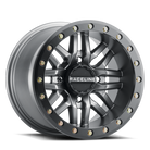 Raceline A91G Ryno 15x10in/4x137 BP/0mm Offset/110.18mm Bore - Gunmetal & Black Ring Beadlock Wheel