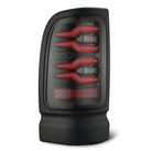 AlphaRex 94-01 Dodge Ram 1500/2500/3500 LUXX-Series LED Tail Lights - Black/Red