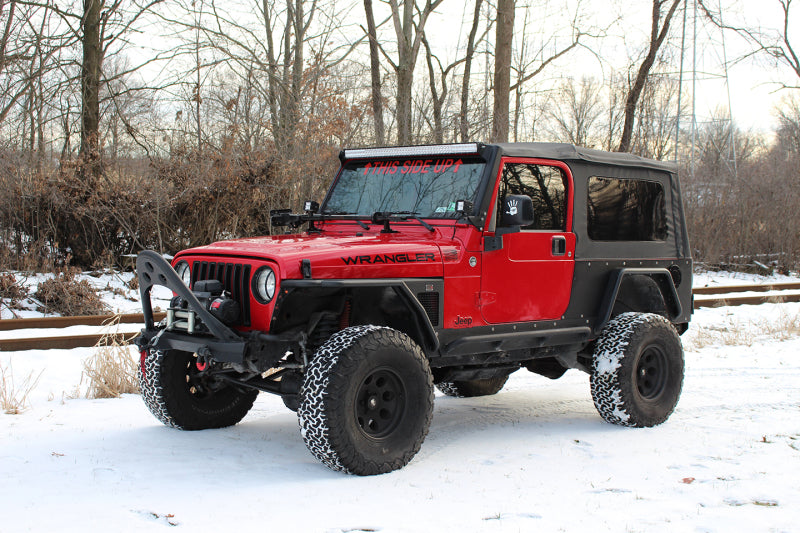 Fishbone Offroad 97-06 Jeep Wrangler Steel Tube Fender Front/Rear - Blk Txtred Powdercoat (Set Of 4)