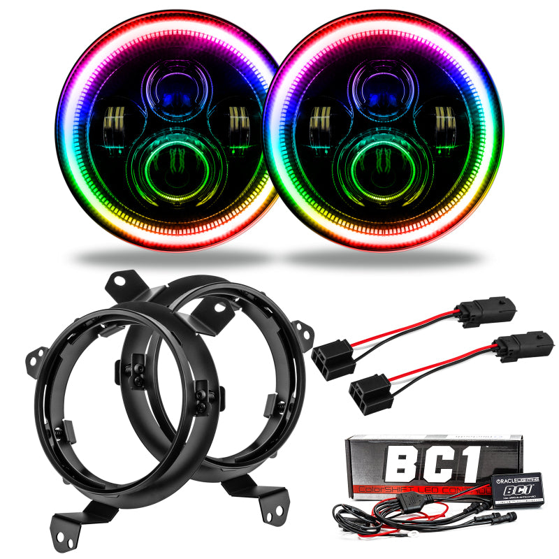 Oracle Jeep Wrangler JL/JT 7in. High Powered LED Headlights (Pair) - w/ BC1 Controller