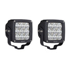 Westin Axis LED Auxiliary Light 4.5 inch x 4.5 inch Square Flood w/3W Osram (Set of 2) - Black