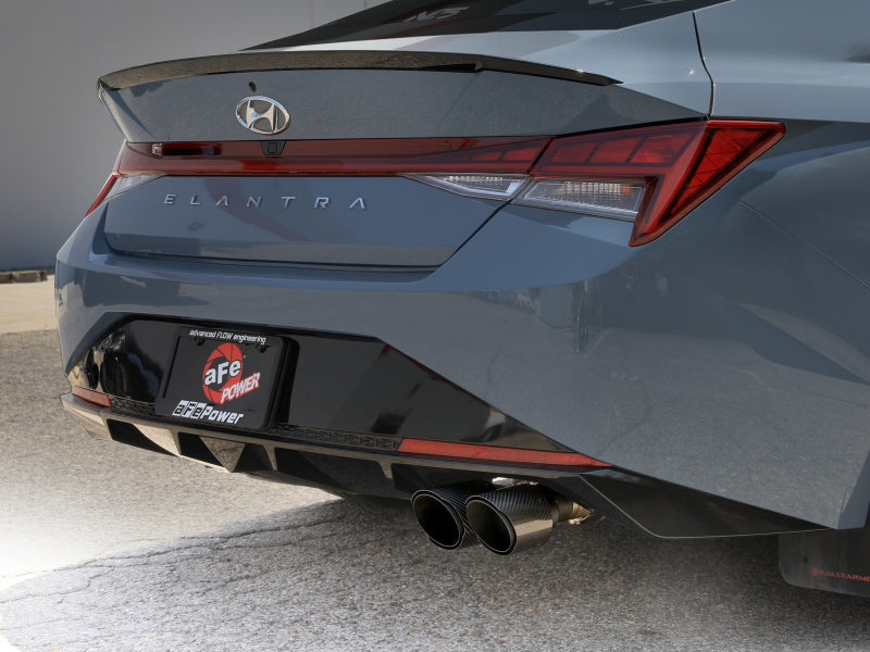 aFe Takeda Axle-Back Exhaust System Hyundai Elantra N Line 21-25 L4-1.6L- Carbon Fiber Tip