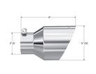 MBRP Universal T304 Stainless Steel Tip 3on ID / 5in OD Out / 8in Length Angle Cut Dual Wall