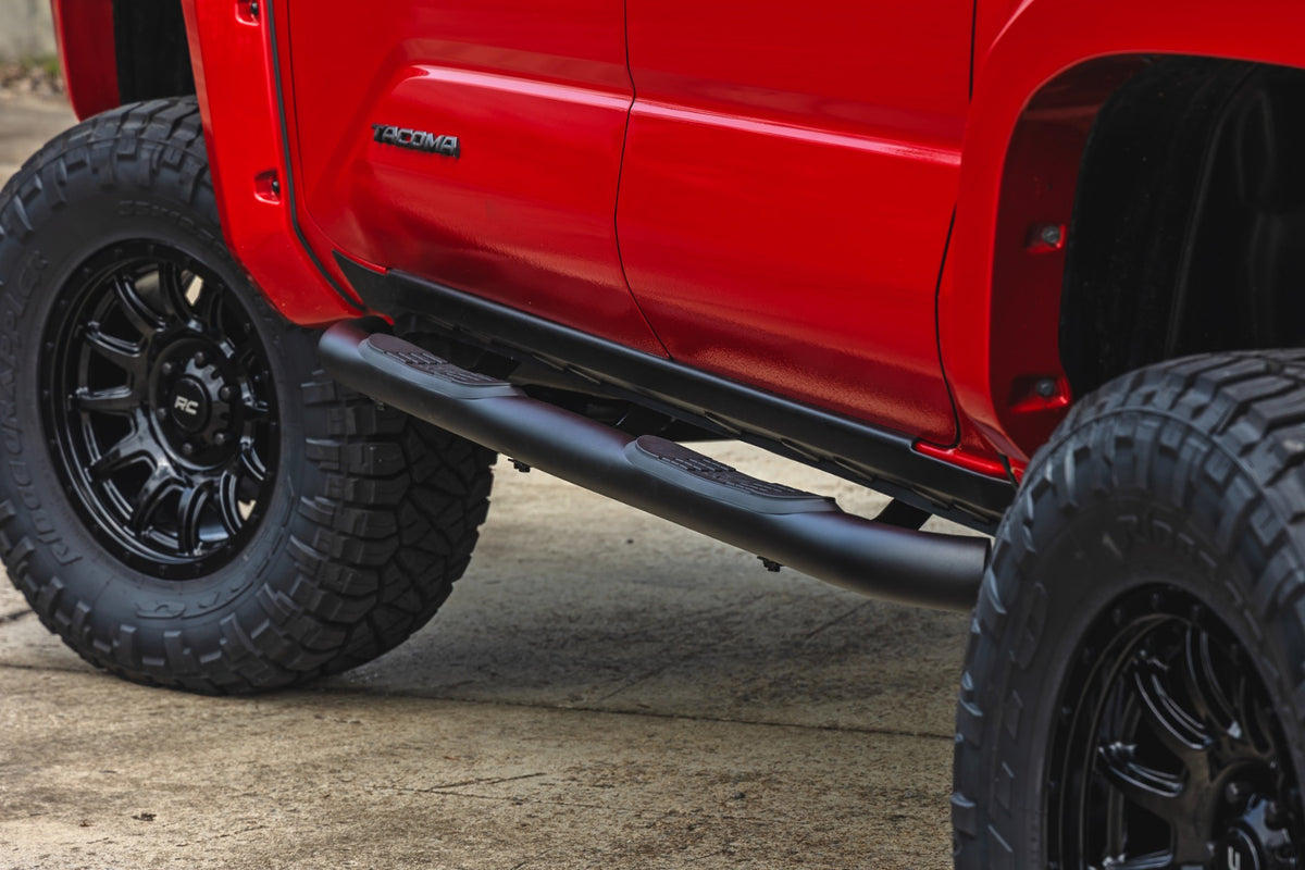 Rough Country Nerf Steps | 3-Inch Tube | Double Cab | Toyota Tacoma 2WD/4WD (2024-2026)