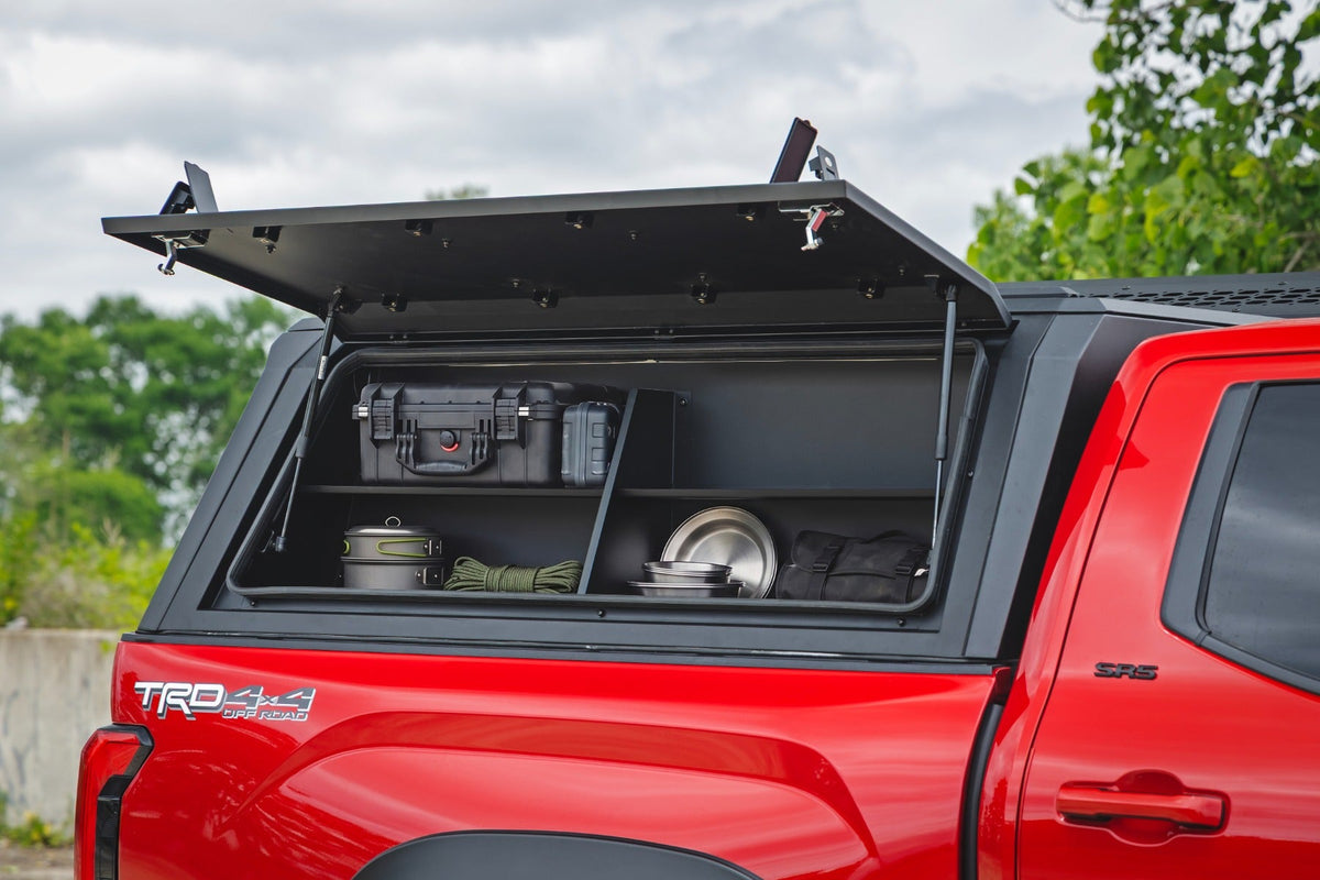 Rough Country passenger-side storage bin installed