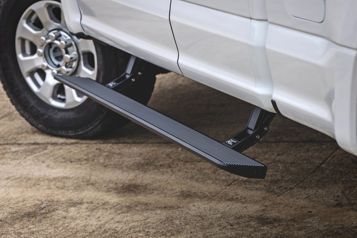 Rough Country Power Running Boards | HT-Series | Super Cab | Ford F-150/Lightning/F-250/F-350/Raptor (15-26)
