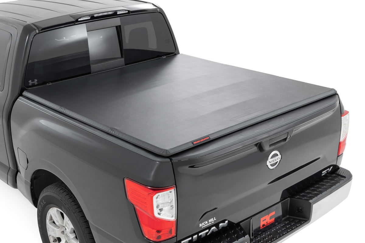 Rough Country  Soft Tri-Fold Bed Cover | 5'7" Bed | Nissan Titan 2WD/4WD (2017-2024)