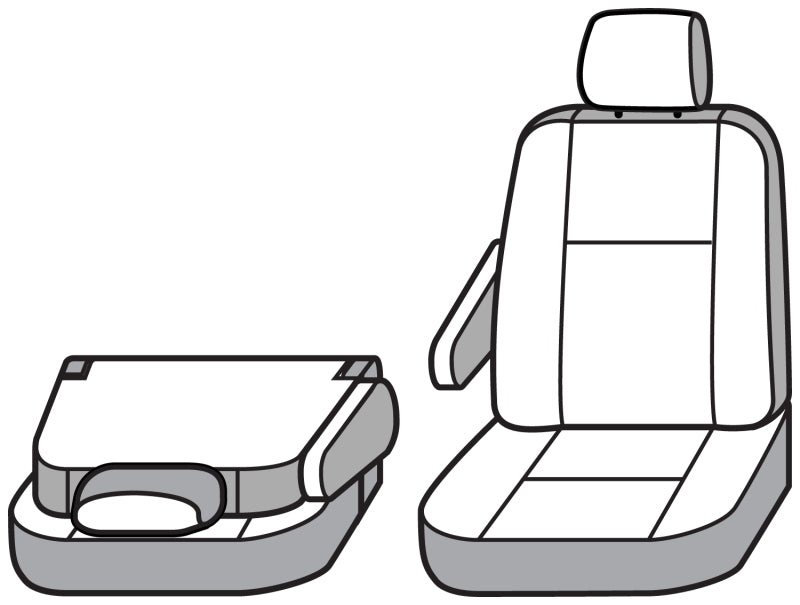 Covercraft 14-22 Ford Transit Polycotton SeatSaver Custom Front Row Seat Covers - Charcoal