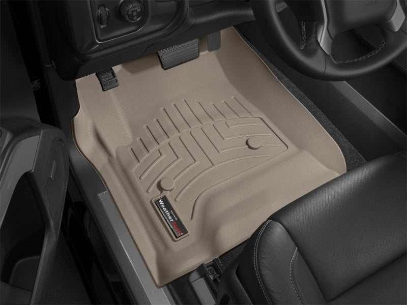 WeatherTech 14+ Chevrolet Silverado/GMC Sierra Crew and Double Cab Front FloorLiners - Tan