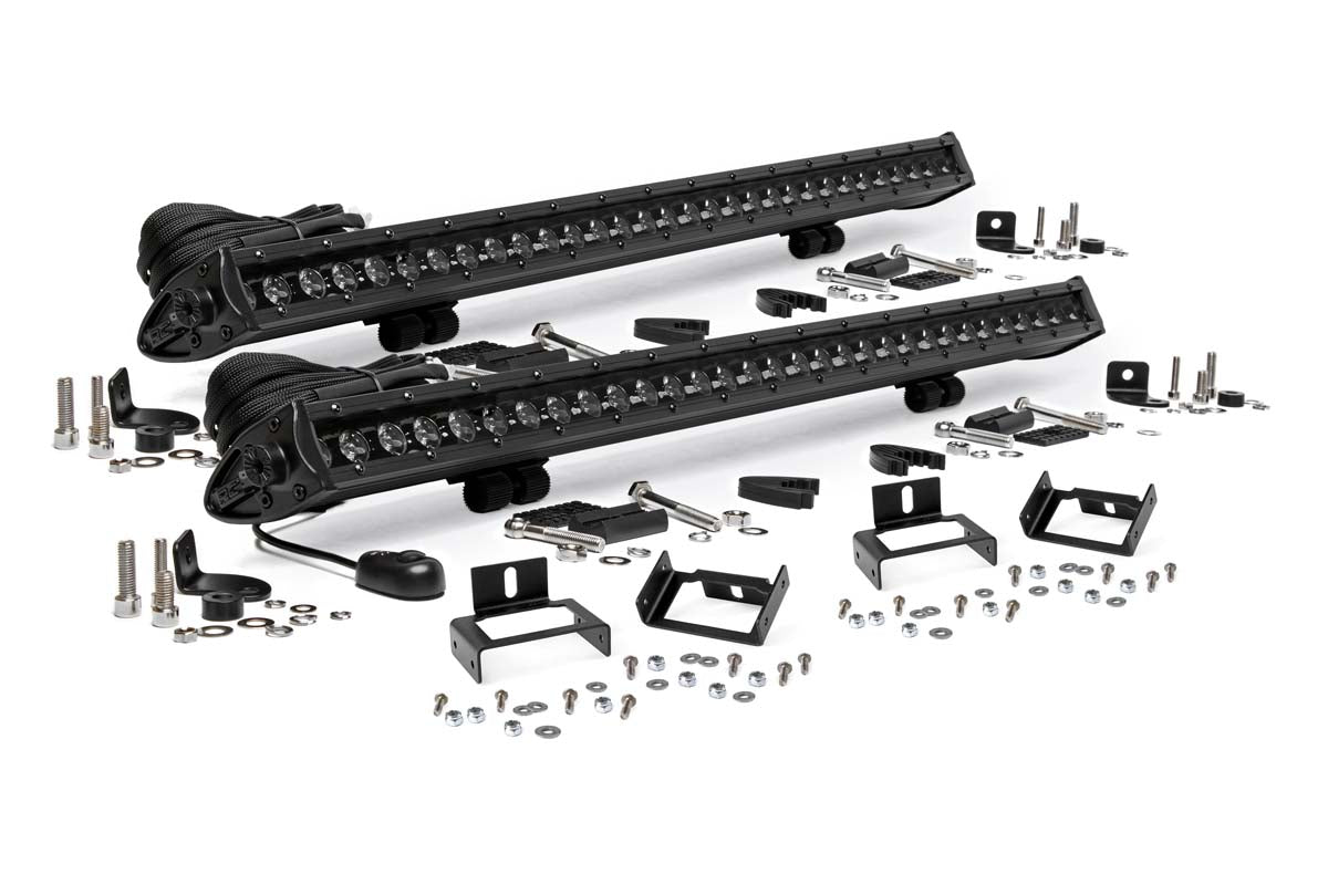Rough Country  LED Light Kit | Grill Mount | 30" Black Single Row Pair | Ford F-250/F-350 Super Duty (11-16)