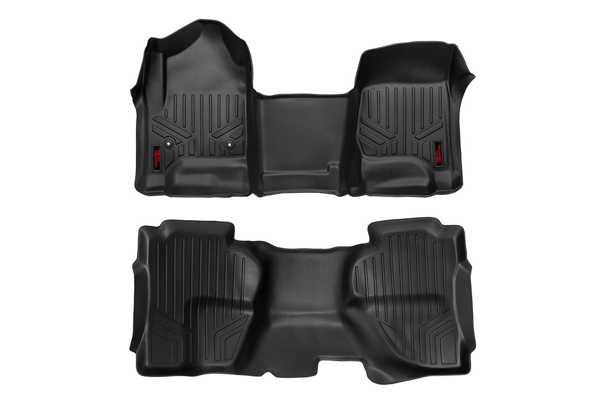 Rough Country  Floor Mats | FR & RR | OV Hump | Ext Cb | Chevy/GMC 1500/2500HD/3500HD 2WD/4WD