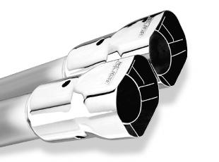Borla 2.25in Inlet 3.38in x 3.0in Square Angle Cut Phantom x 6.5in Long Universal Exhaust Tips