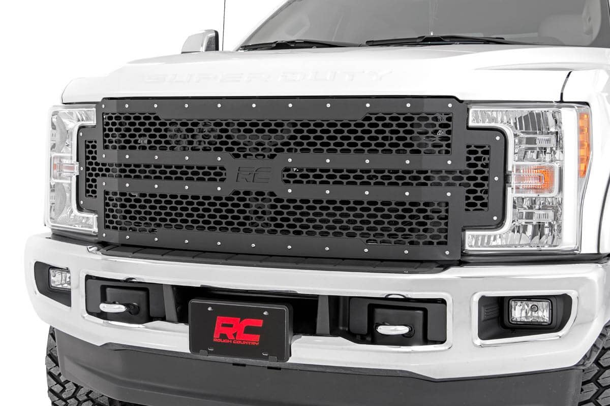 Rough Country  Mesh Grille | Ford F-250/F-350 Super Duty 2WD/4WD (2017-2019)