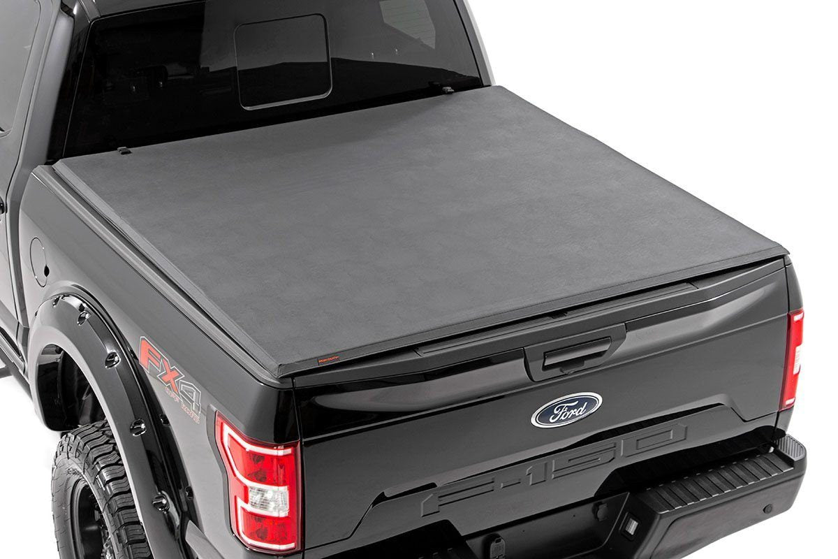 Rough Country  Soft Tri-Fold Bed Cover | 5'7" Bed | Ford F-150 (21-26)/F-150 Lightning (22-26)