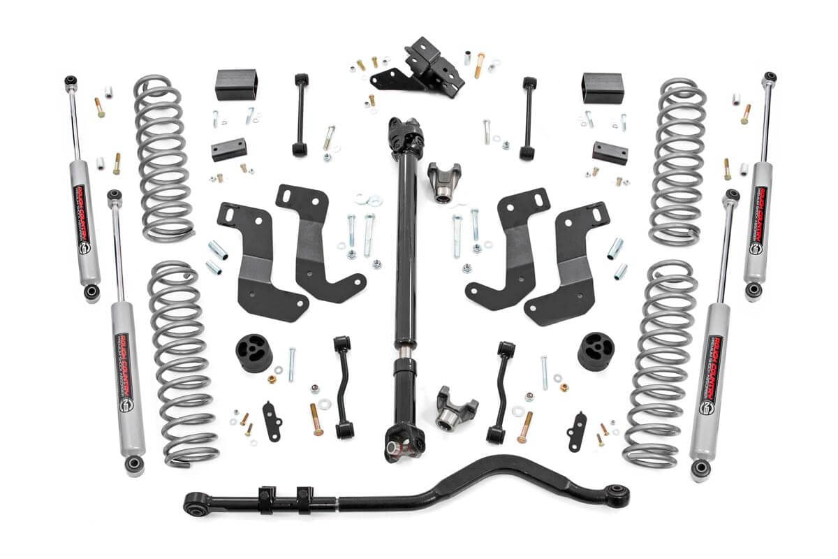 Rough Country  3.5 Inch lift Kit | C/A Drop | FR D/S | Jeep Wrangler Unlimited 4WD (18-23)