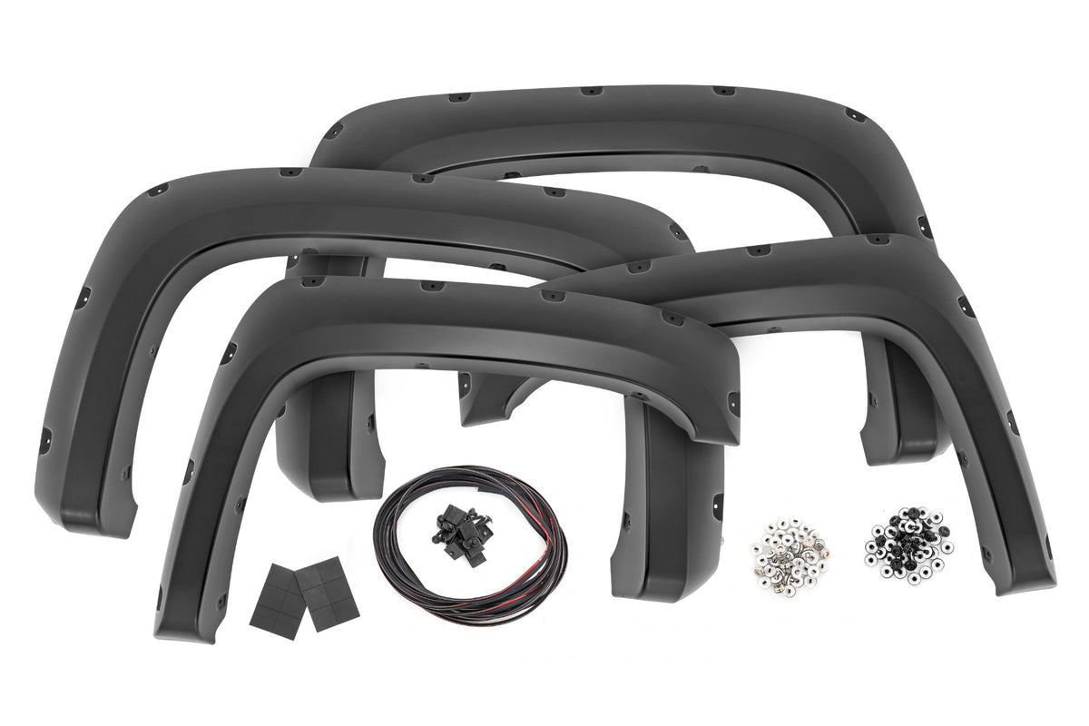 Rough Country  Pocket Fender Flares | GAZ Summit White | Chevy Silverado 1500/2500HD/3500HD (07-14)