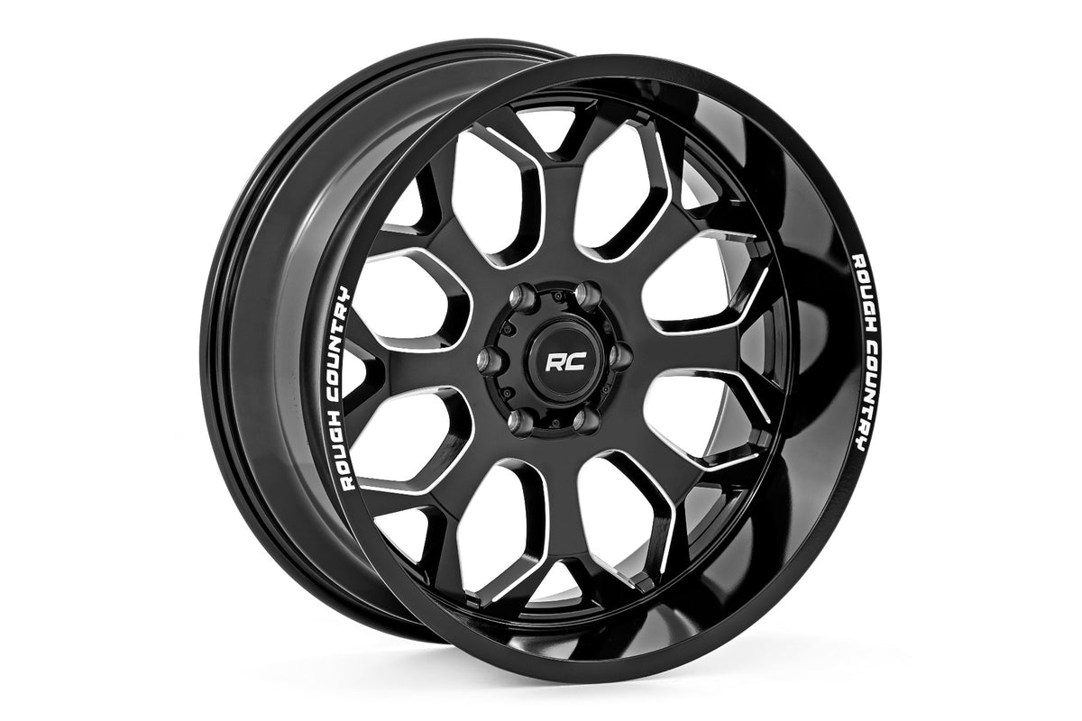 Rough Country  Rough Country   96 Series Wheel | One-Piece | Gloss Black | 20x10 | 8x6.5 | -19mm