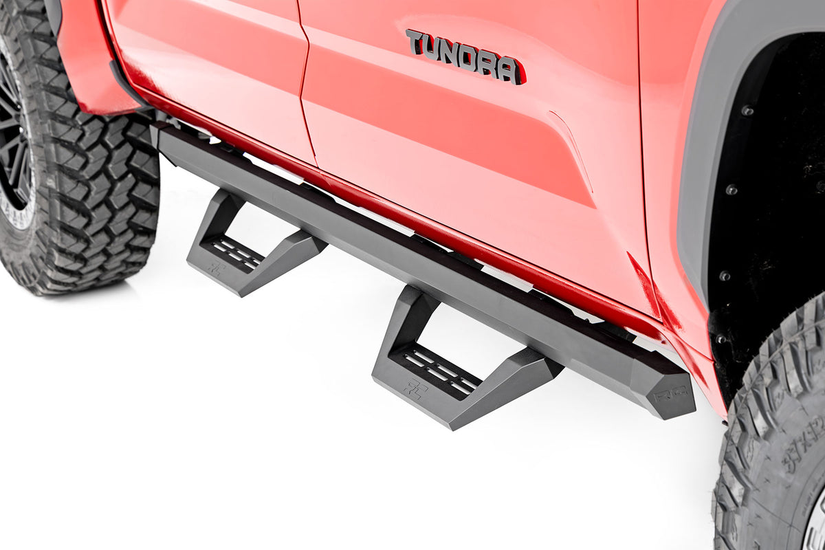 Rough Country  SRX2 Adj Aluminum Steps | CrewMax | Toyota Tundra 2WD/4WD (2022-2026)